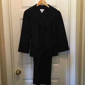 Ann Taylor Loft Black Tie-Waist Suit Jacket